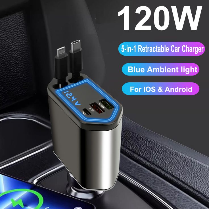 120 Volt Car Retractable Charger